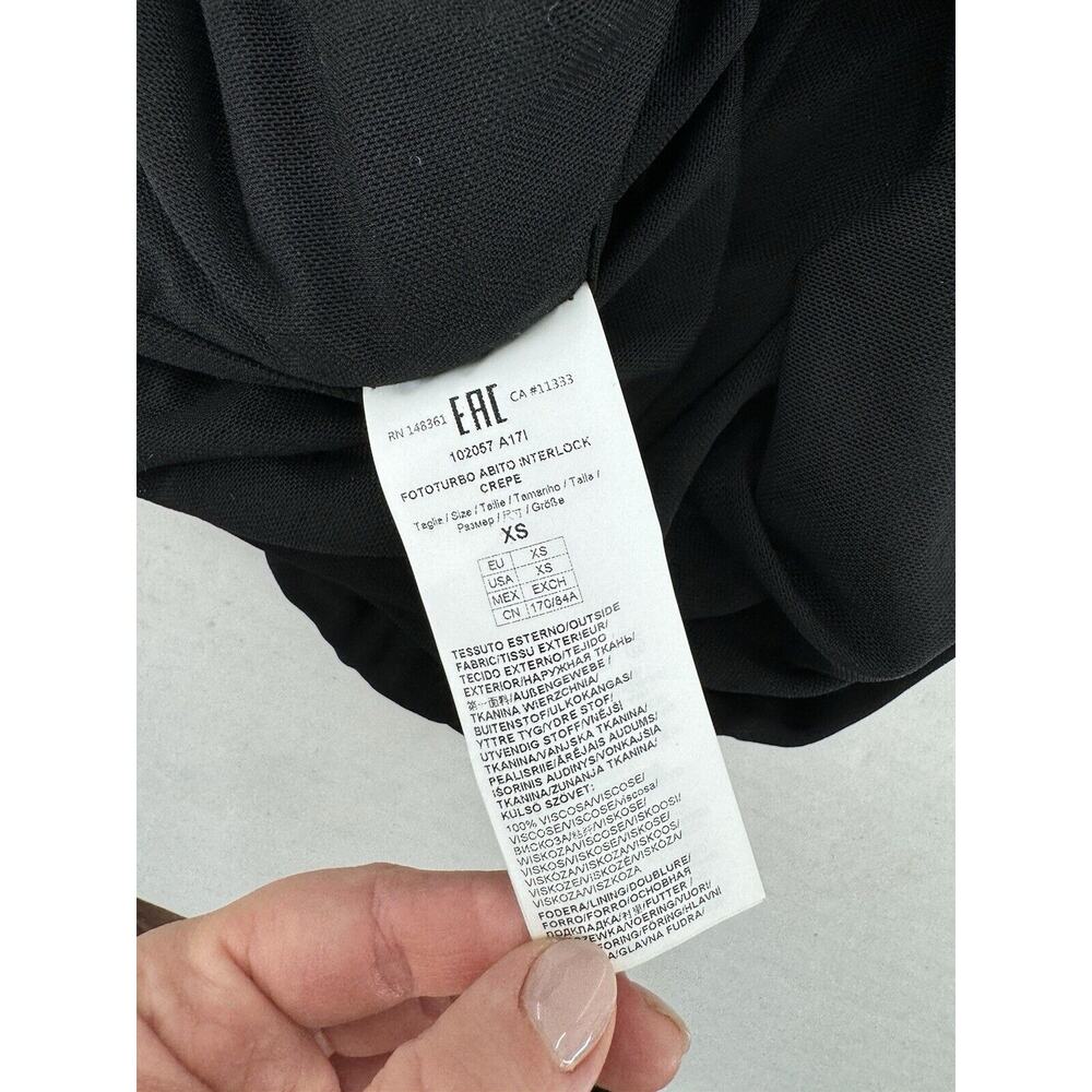 Pinko Dress Sz XS Rouched Party Grunge Holes Black Sexy Cocktail Whimsigoth Emo - Picture 11 of 16